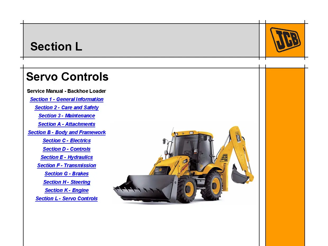 Сервоуправление (Servo Controls) JCB 3CX / 4CX — схемы, диагностика, регулировки