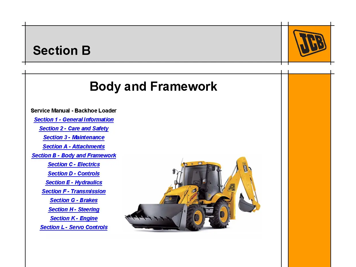 Кузов и рама JCB 3CX / 4CX — руководство по ремонту и обслуживанию
