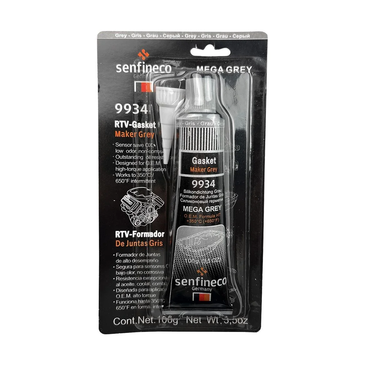 Герметик  RTV Silicone Grey 100g (серый) купить со склада в Москве. Оригинальные и OEM запчасти в наличии. Широкий выбор, гарантия качества. | РУСТЕХ.