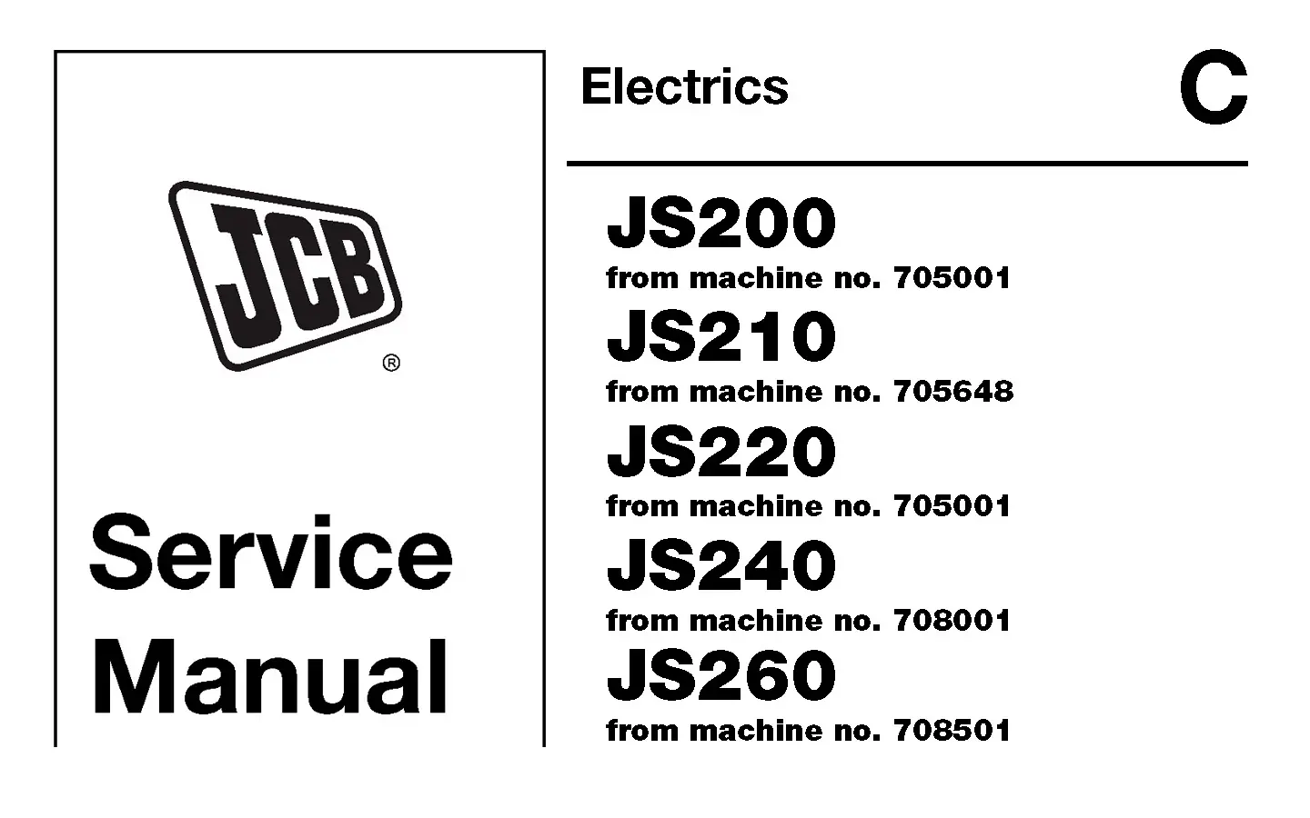 Электросистема JCB JS200 / JS220 / JS240 / JS260