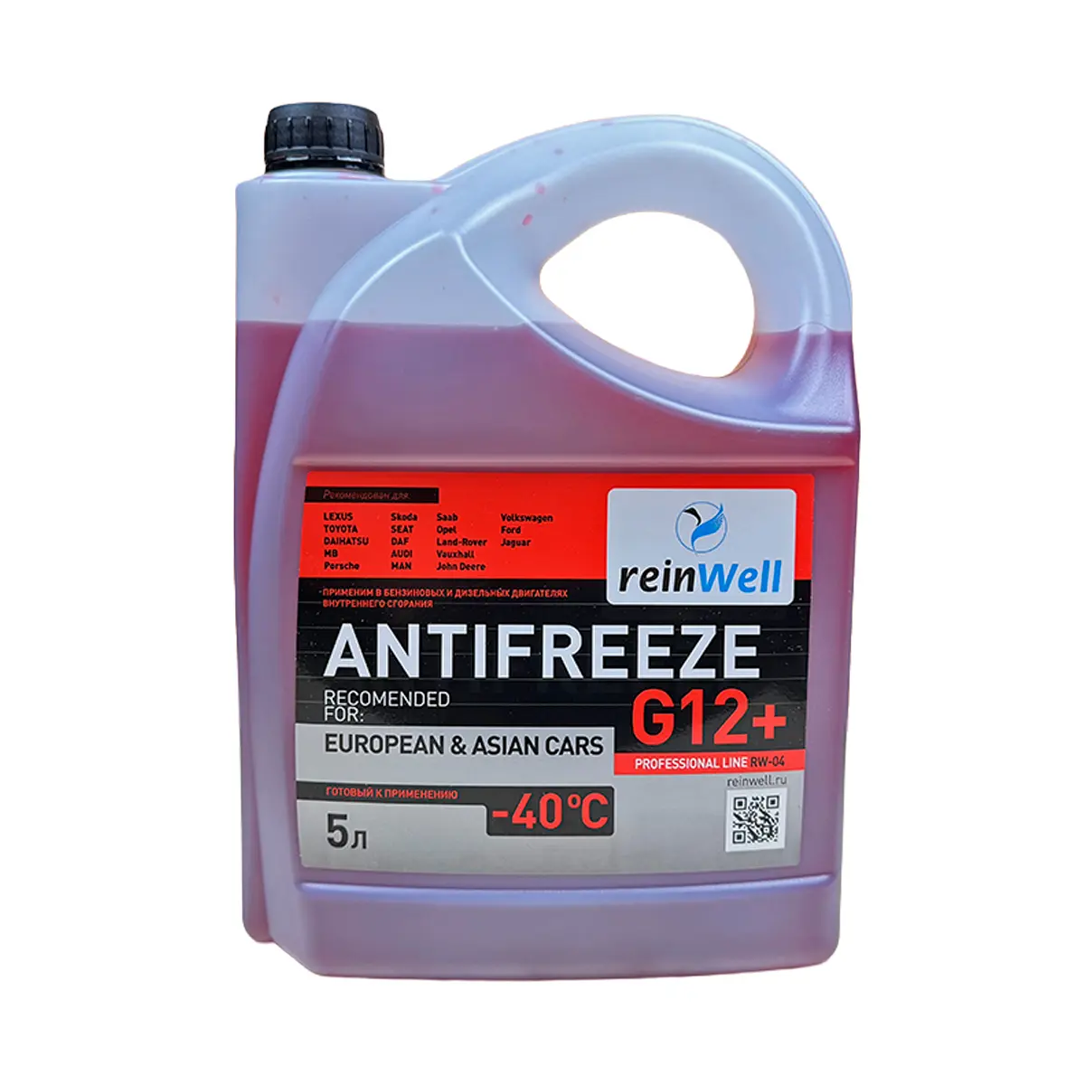 Антифриз ReinWell G12+ красный (5л) 3208 А купить со склада в Москве. Оригинальные и OEM запчасти в наличии. Широкий выбор, гарантия качества. | РУСТЕХ.