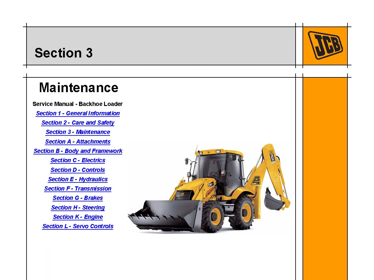 Техническое обслуживание JCB 3CX / 4CX — регламент ТО, смазка, жидкости и фильтры