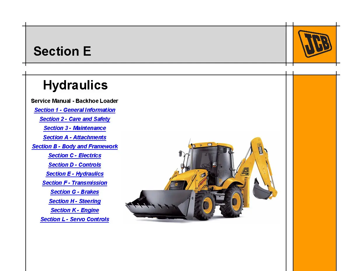 Гидравлическая система JCB 3CX / 4CX — сервисное руководство