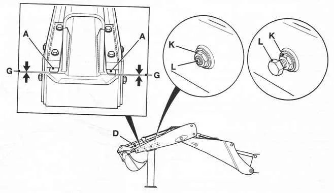 Прокладки рукояти в машине JCB | Запчасти для спецтехники от дистрибьютора РУСТЕХ - лидера рынка с 2011 года.