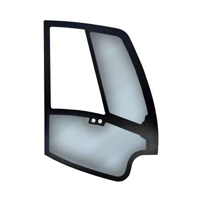 Купить Стекло JS двери левое с шелкографией, с вырезом под форточку и отверстиями  под упор со склада в Москве. Оригинальные и OEM запчасти в наличии. Широкий выбор, гарантия качества. | РУСТЕХ.