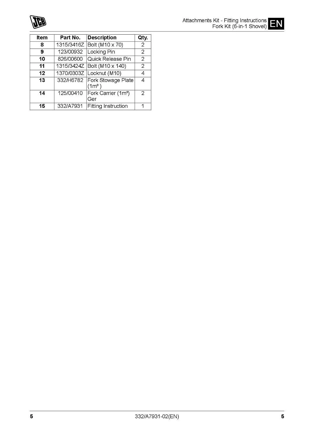 Вилы комплект 980/A7929P, 980/A7928P, 123/04827 INTER А