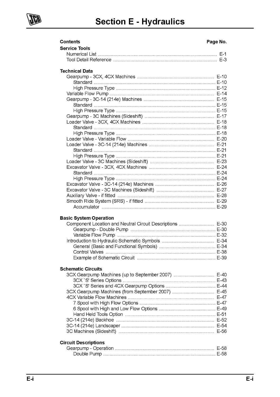 Гидравлическая система JCB 3CX / 4CX — сервисное руководство