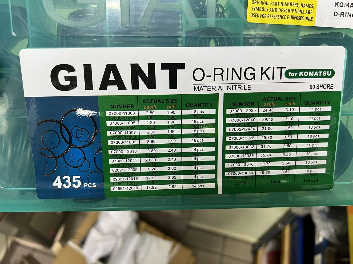 Набор уплотнительных колец Komatsu MLT-KMTS 