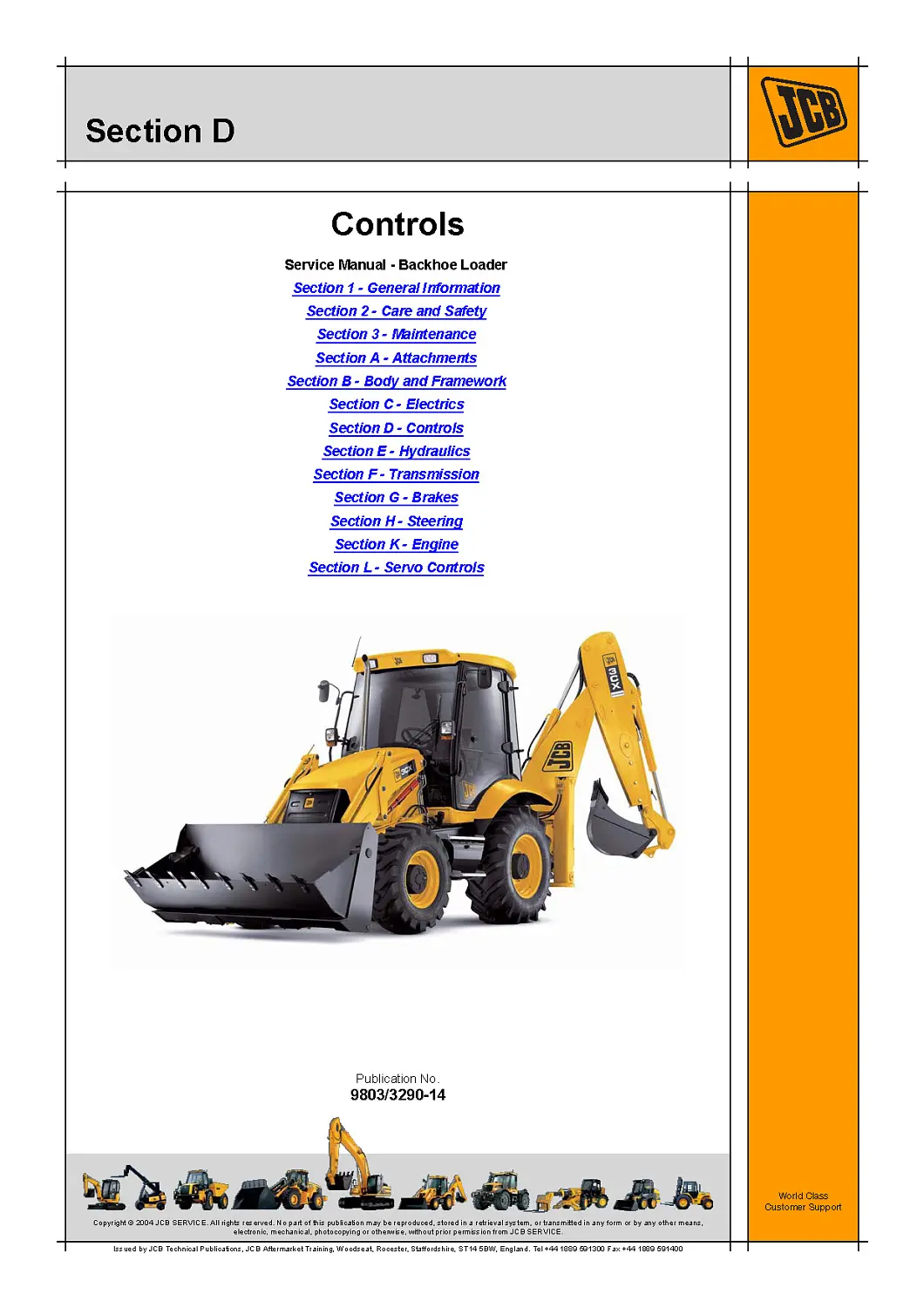 Органы управления JCB 3CX / 4CX — руководство по регулировке и ремонту