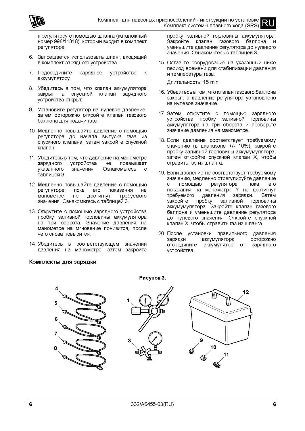 Набор установочный SRS 980/A6450, 980/89510 JCB