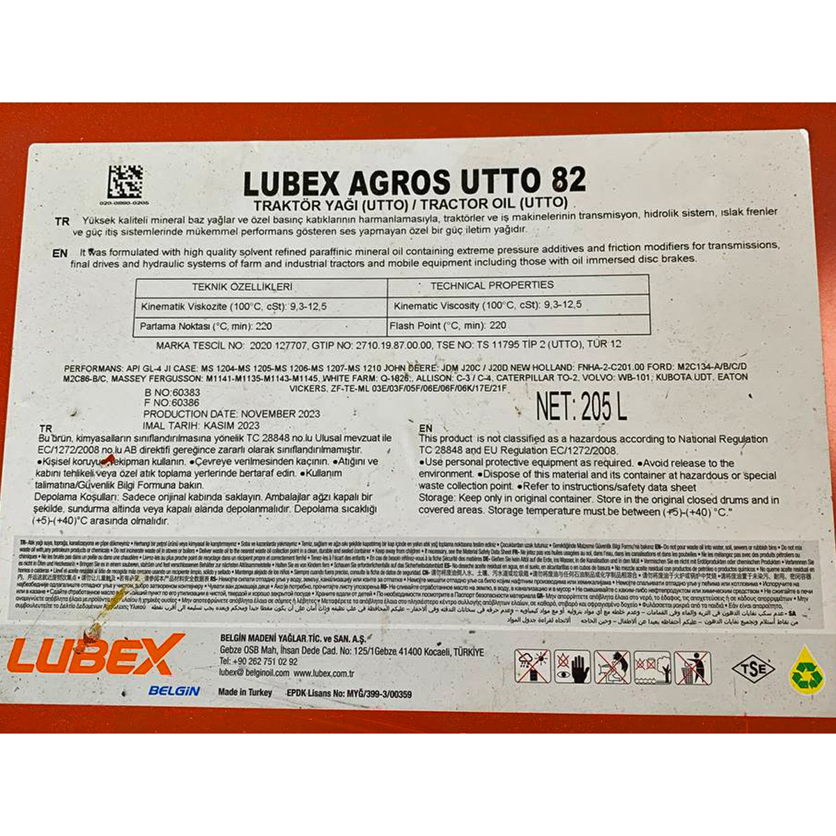 Купить Масло трансмиссионное LUBEX Agros UTTO 82 10W-30 GL-4 (бочка 205л) со склада в Москве. Оригинальные и OEM запчасти в наличии. Широкий выбор, гарантия качества. | РУСТЕХ.