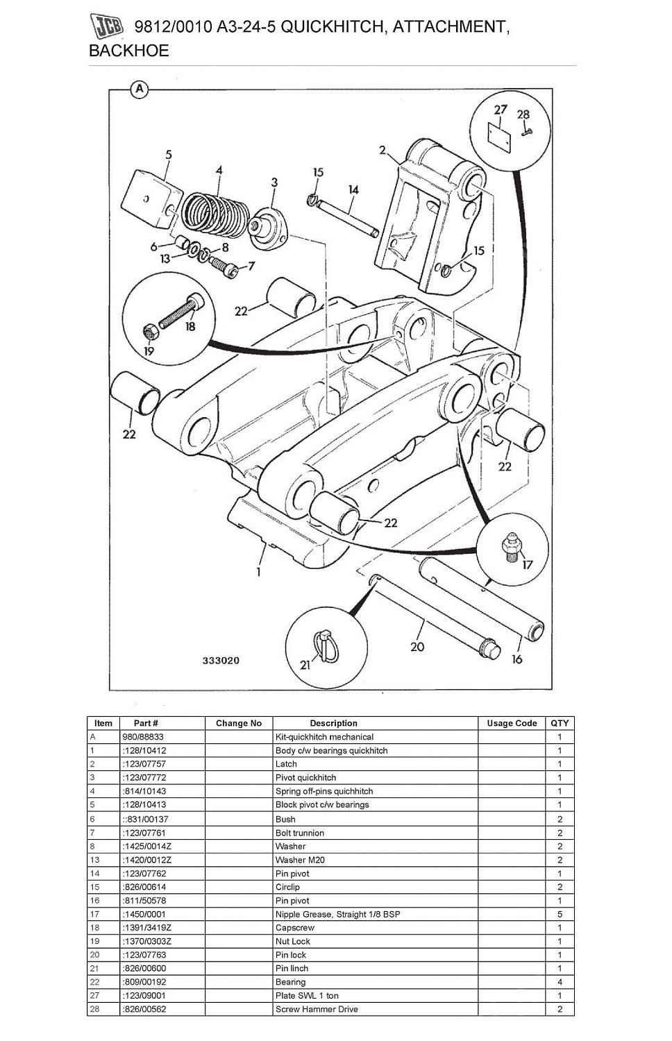 Быстросъемное соединение ковша литое (автосцепка) 980/88833, 126/03077 A