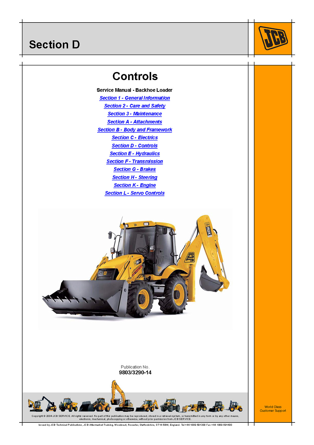 Органы управления JCB 3CX / 4CX — руководство по регулировке и ремонту